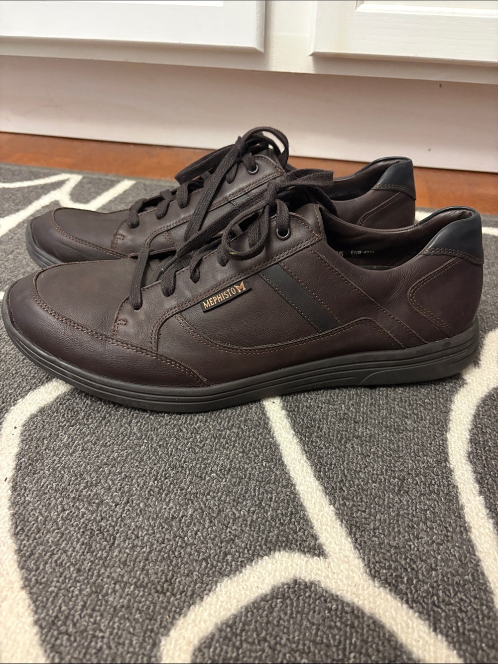 Mephisto Frank Gowing Men’s Dark Brown Leather Lace-Up Casual Sneakers